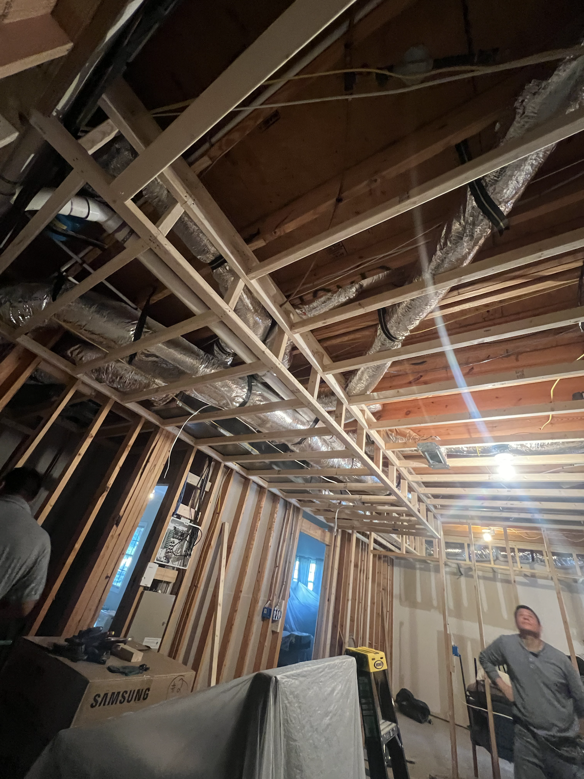 Interior framing stage before finish work by Marco's Home Improvement & Remodeling